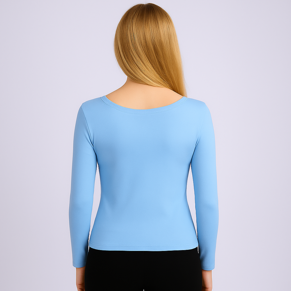 Cropped V-neck long sleeves