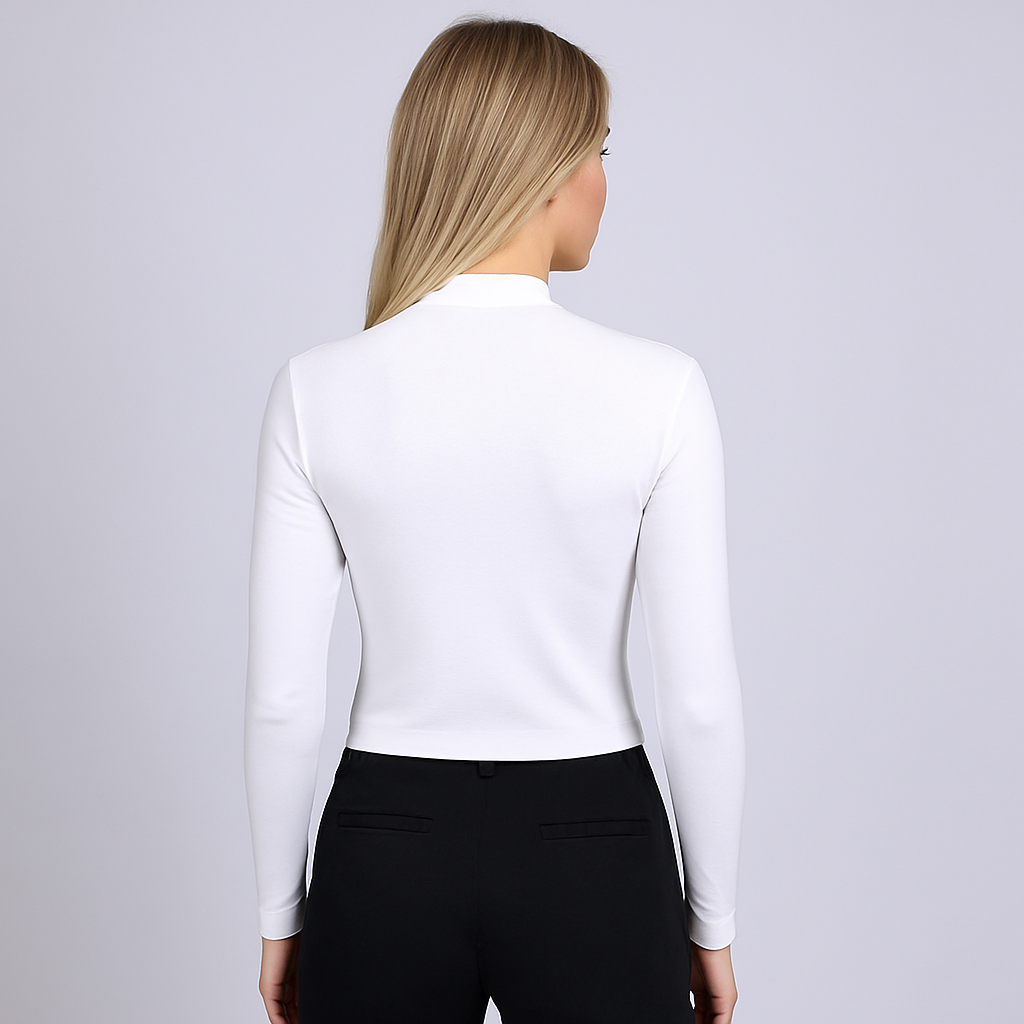 Women's mid neck with long sleeves with fine threads