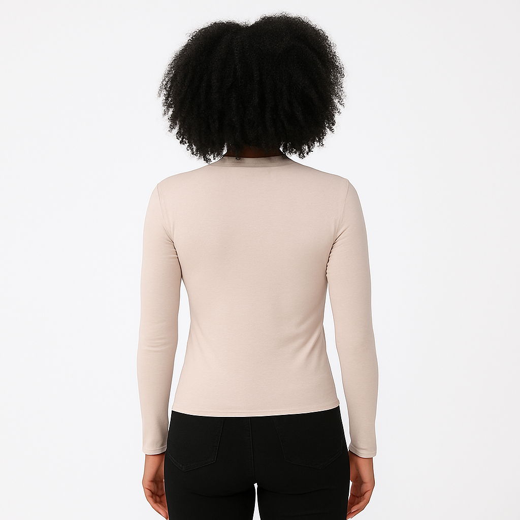 Women's mid neck with long sleeves with fine threads