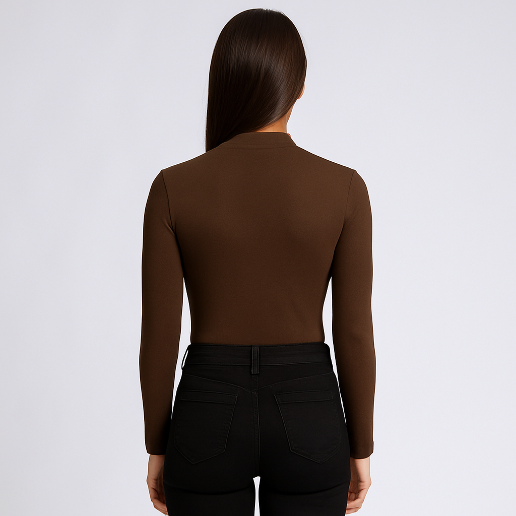 Women's mid neck with long sleeves with fine threads