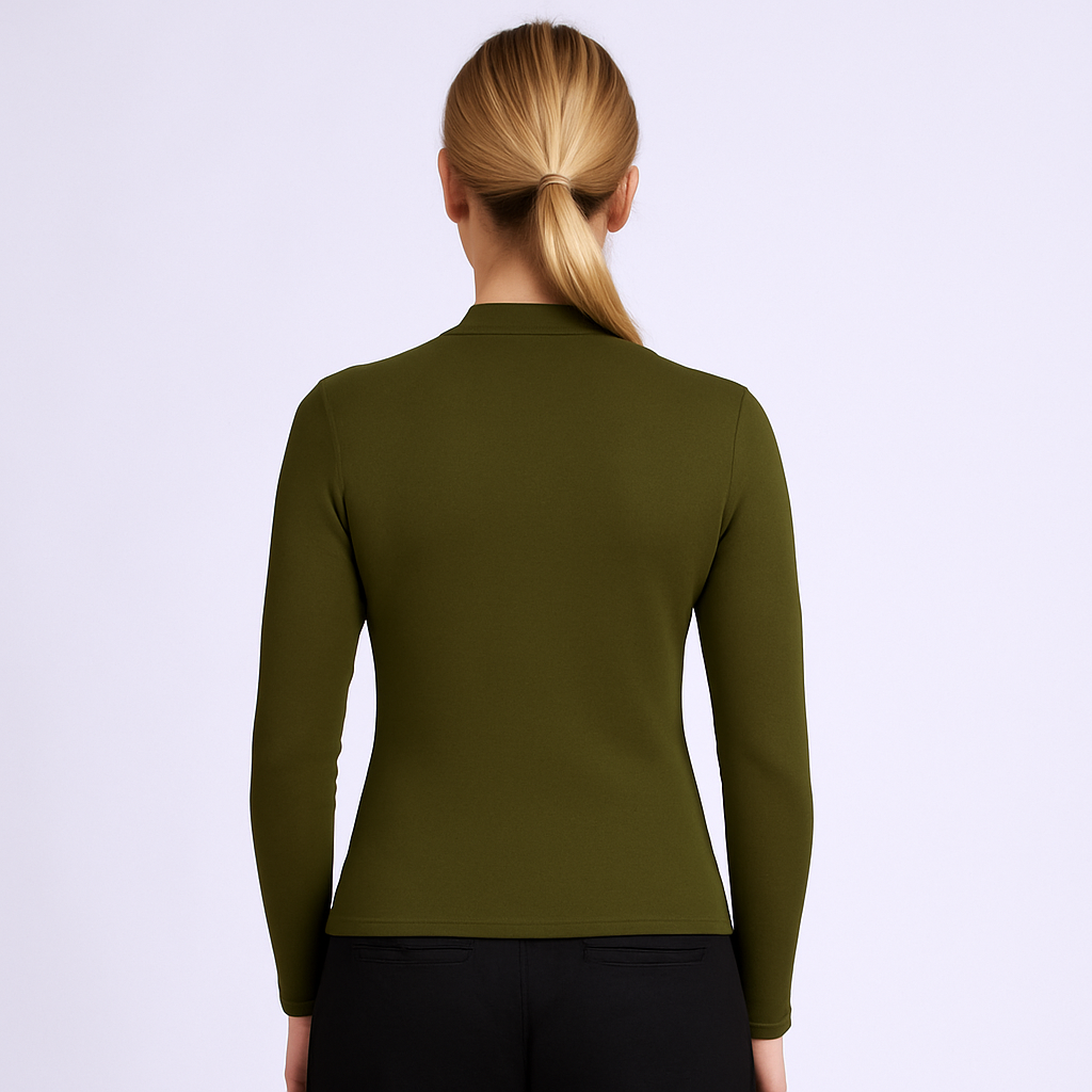 Women's mid neck with long sleeves with fine threads