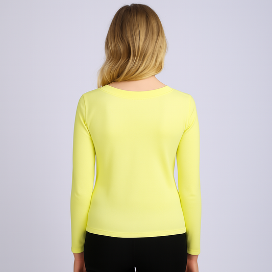Cropped V-neck long sleeves