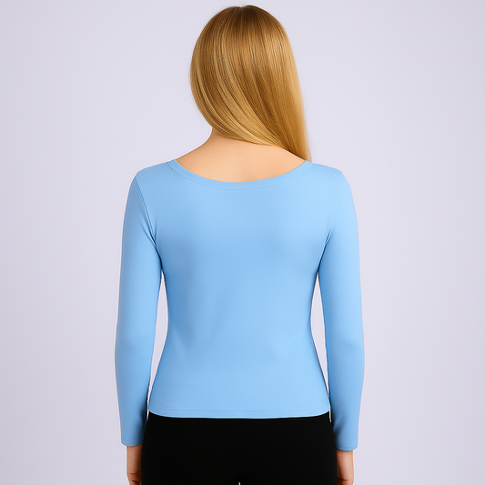 Cropped V-neck long sleeves