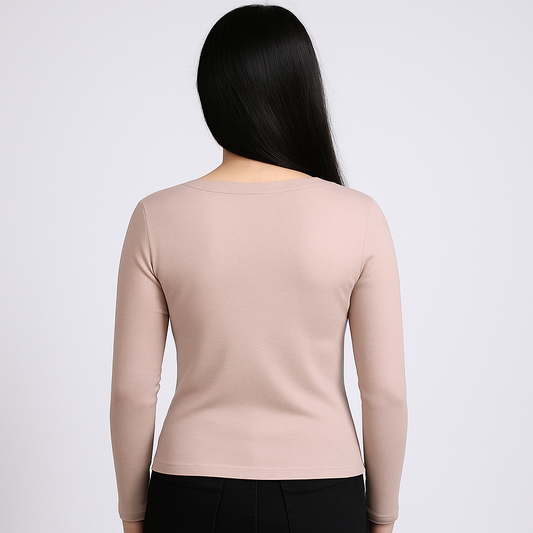 Cropped V-neck long sleeves