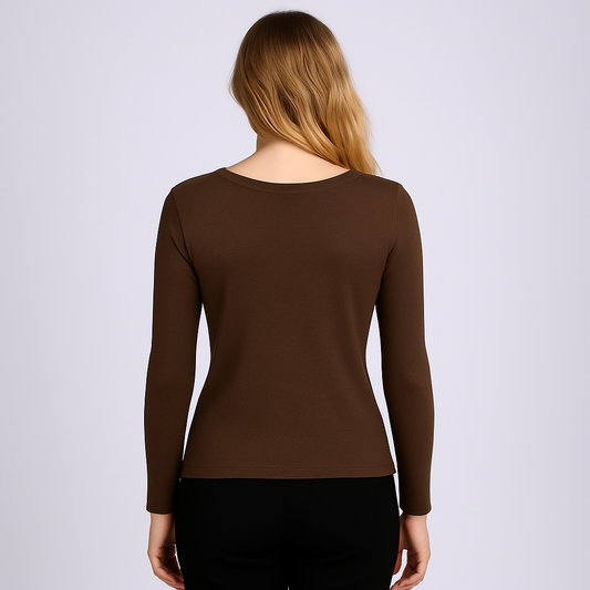 Cropped V-neck long sleeves