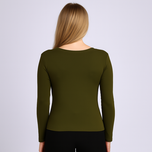 Cropped V-neck long sleeves