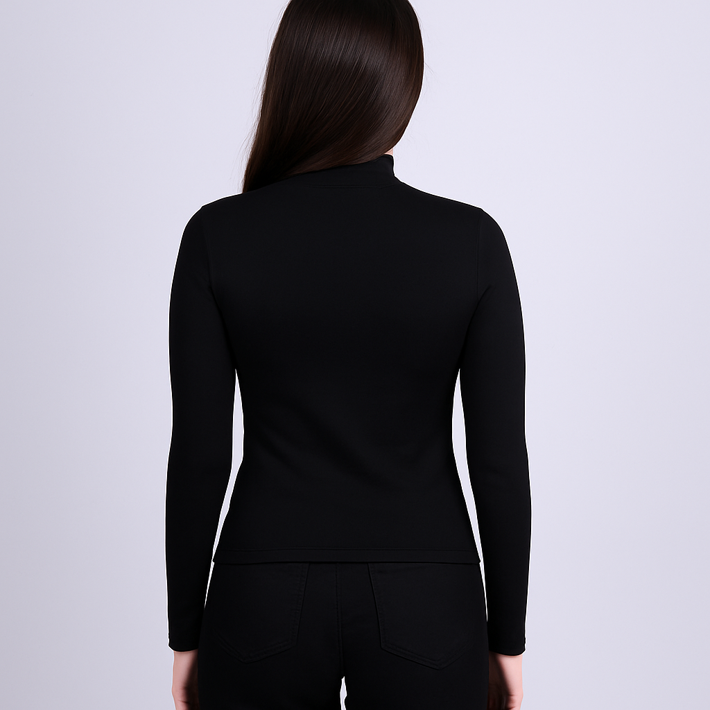 Women's mid neck with long sleeves with fine threads