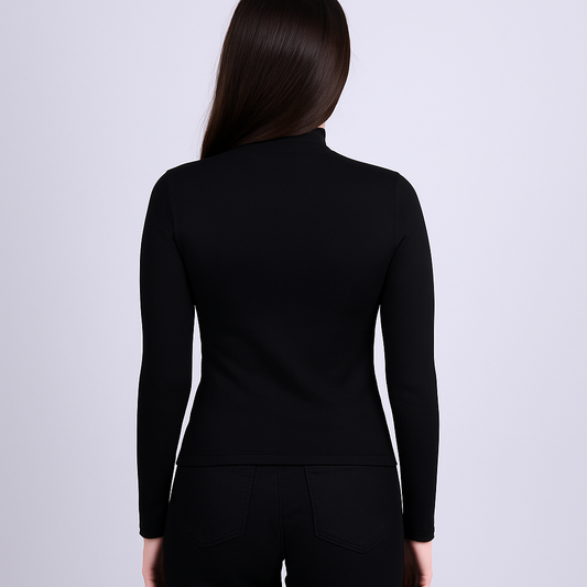Women's mid neck with long sleeves with fine threads