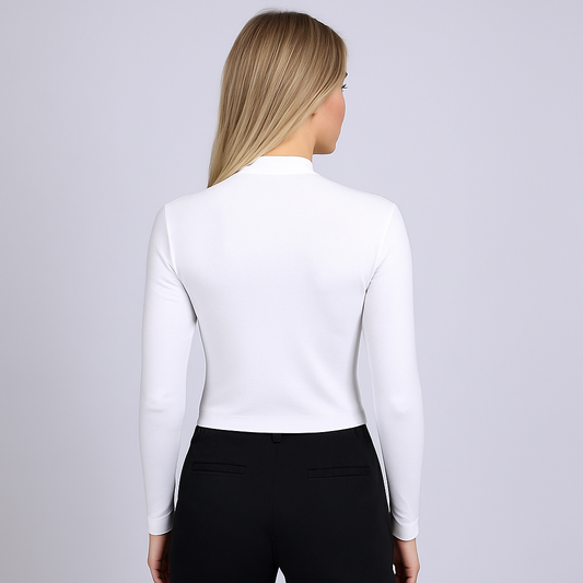 Women's mid neck with long sleeves with fine threads