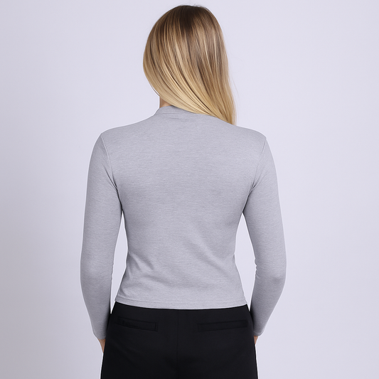 Women's mid neck with long sleeves with fine threads