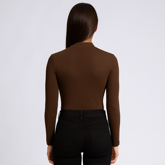 Women's mid neck with long sleeves with fine threads
