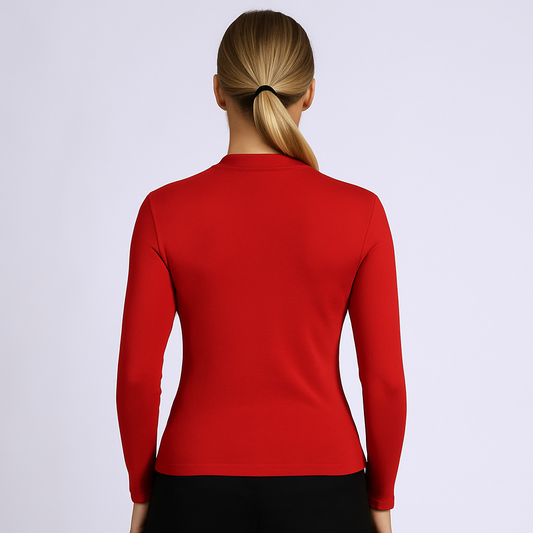 Women's mid neck with long sleeves with fine threads