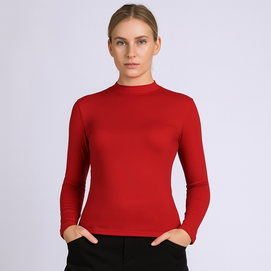 Women's mid neck with long sleeves with fine threads