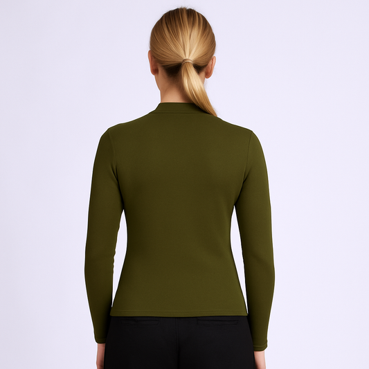 Women's mid neck with long sleeves with fine threads