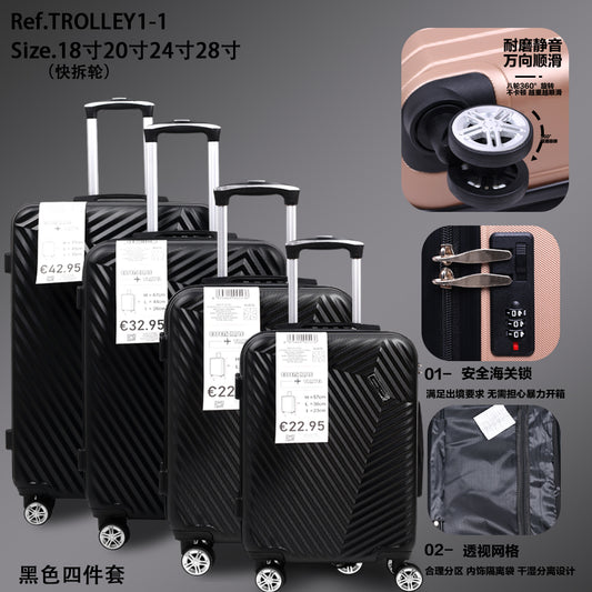 Set di quattro scatole per carrelli in ABS