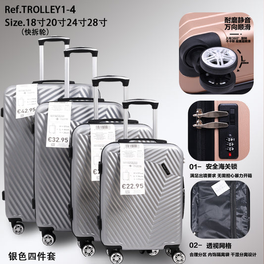 Set di quattro scatole per carrelli in ABS