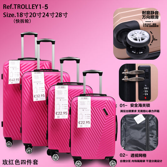 Set di quattro scatole per carrelli in ABS