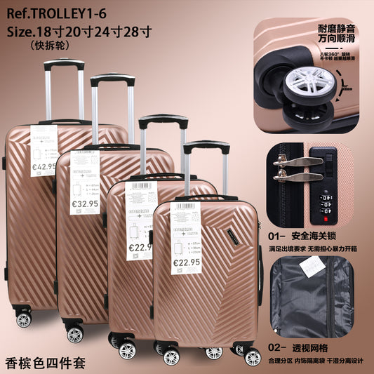 Set di quattro scatole per carrelli in ABS