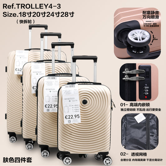 Set di quattro pezzi per trolley ad anello in ABS