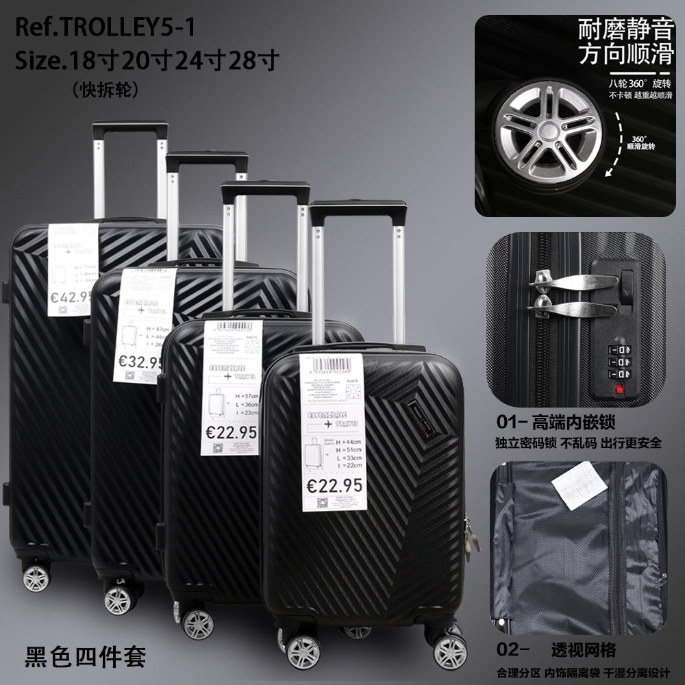 Set di 4 pezzi per trolley in ABS