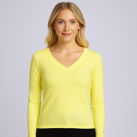 Cropped V-neck long sleeves